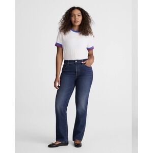 Madewell The Curvy Longline Straight Jeans Size 33 High Rise Dark Indigo Wash
